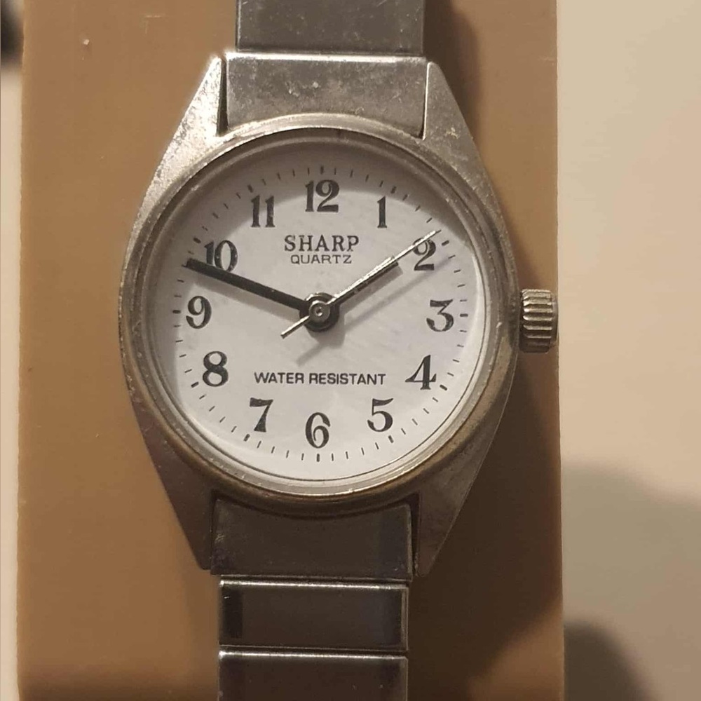 🦋10/$20🦋 Sharp Quartz Silver/White Stainless Steel Women's Watch